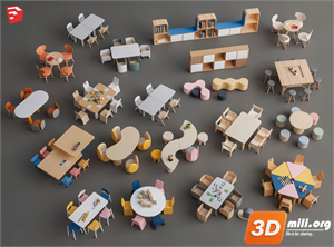 Kid's table and chairs Skp Files 